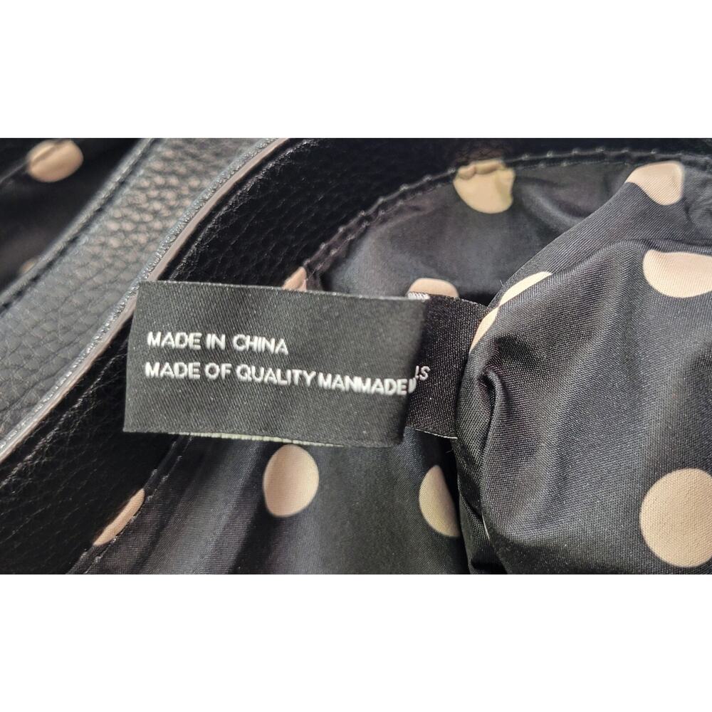 *Z1) Anne Klein Black Faux Pebble Leather Shoulder Tote Hand Bag Purse - Picture 14 of 16